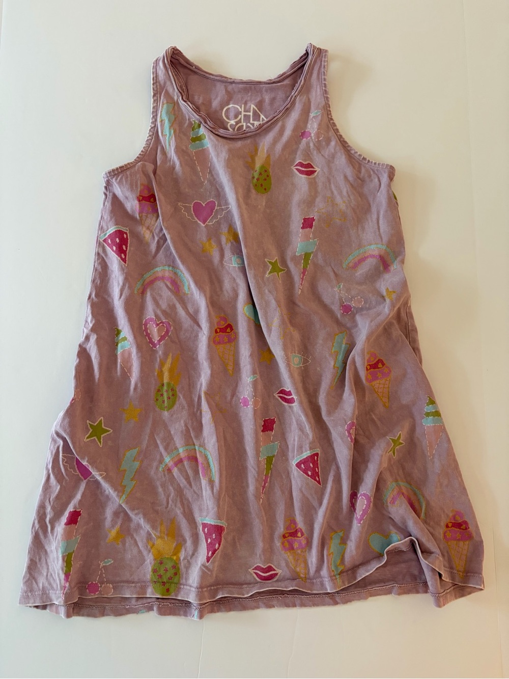 CHASER BEST DAY SUMMER FAVE TANK DRESS Girls Size 12 Cotton Summer Fall Fun